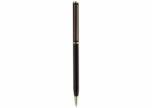 Metallkugelschreiber Slim mit Gold Applikation
