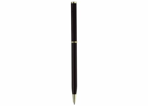 Metallkugelschreiber Slim mit Gold Applikation
