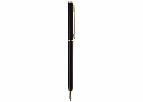 Metallkugelschreiber Slim mit Gold Applikation