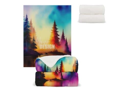 Korallenfleece-Decke OEKO-TEX®  Sublimation 130 x 170 cm 270 g/m²