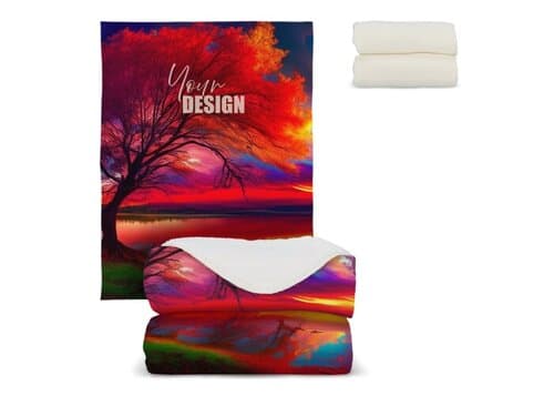 Sherpa-Fleece-Decke OEKO-TEX®  Sublimation 130 x 170 cm 510 g/m²