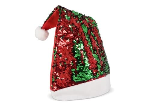 Zweifarbige Pailletten-Weihnachtsmütze