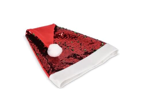 Zweifarbige Pailletten-Weihnachtsmütze