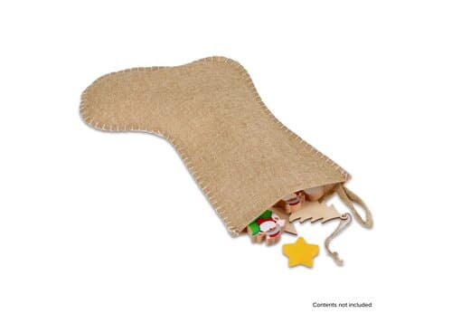 Weihnachtsstrumpf im Jute-Stil mit Ziernaht 40 cm