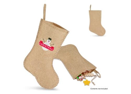 Weihnachtsstrumpf im Jute-Stil mit Ziernaht 40 cm