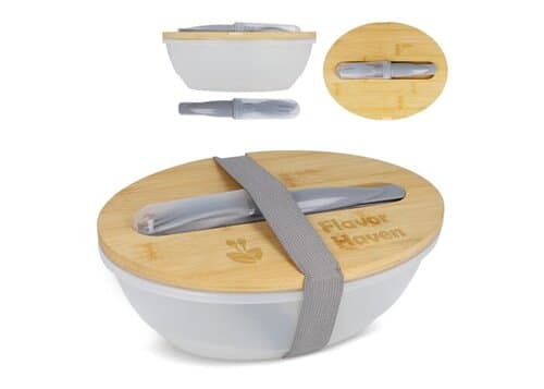 Lunchbox R-PP &amp; Bambus mit Besteck - 1L