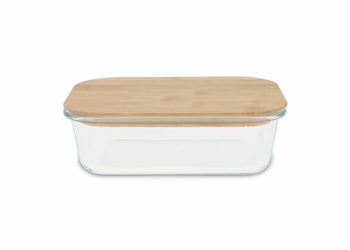 Lunchbox aus Glas mit Bambusdeckel