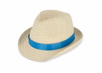 Pflanzlicher Strohhut mit farbigem Band