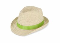 Pflanzlicher Strohhut mit farbigem Band