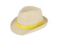Pflanzlicher Strohhut mit farbigem Band