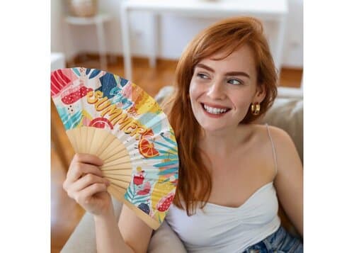 Fächer aus Holz mit R-PET