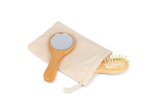 Schima superba Holz Pinsel &amp; Spiegel Set