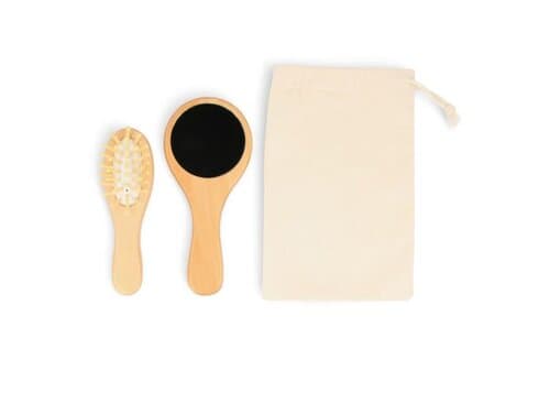 Schima superba Holz Pinsel &amp; Spiegel Set