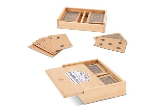 Pokerset in Bambus-Geschenkbox