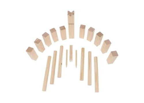 Kubb Spiel aus Holz mit Beutel