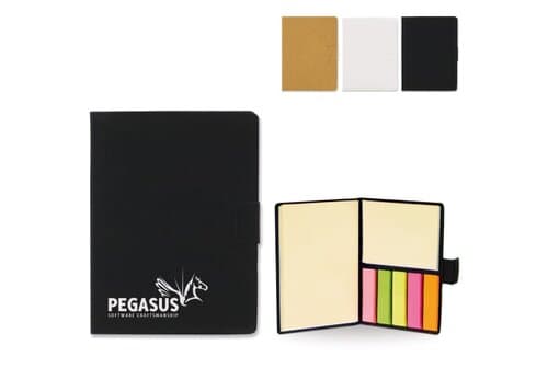 Notizbuch mit Haftnotizen