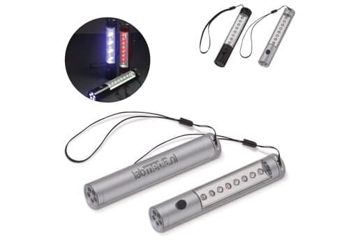 Aluminium Taschenlampe mit Magnet, 5+8 LED´s