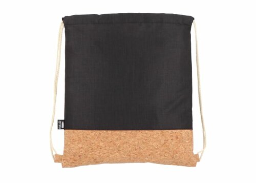 Kordelzugbeutel R-PET &amp; Kork 35 x 40cm
