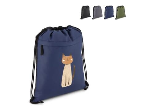PU-beschichtete R-PET 600D Kordeltasche 33 x 42 cm