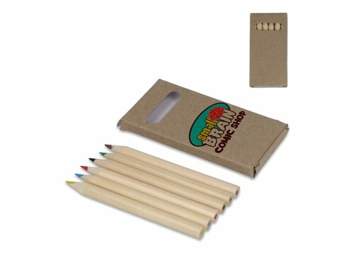 6 Buntstifte in Kraftbox