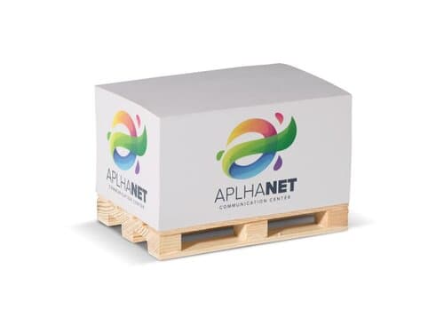 Zettelblock Pad 12x8x6cm auf Holzpalette