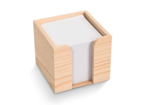 Notizzettel 10x10x8,5cm in Würfelholzbox