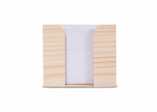 Zettelblock aus Holz, recycelt 10x10x8.5cm