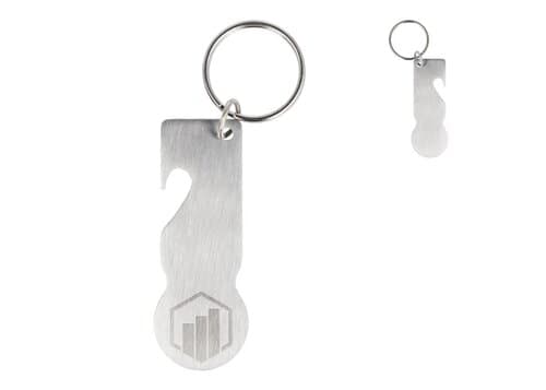 Edelstahl Schlüsselanhänger mit Einkaufswagenlöser