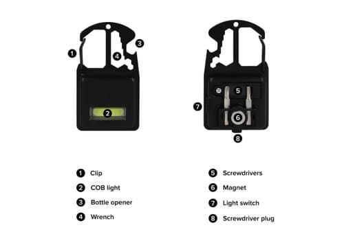 Kompaktes Multitool aus R-ABS &amp; Metall 7 Funktionen