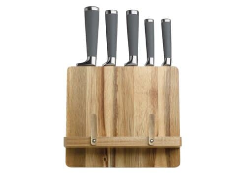 Kochbuchständer mit 5 Messern