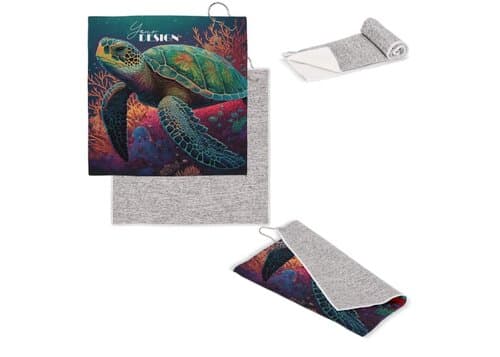 Schnelltrocknendes Golfhandtuch mit Haken R-PET 30 x 30 cm Sublimation