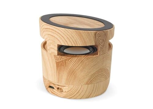 3W Lautsprecher in Holzoptik &amp; 5W Kabelloses Ladegerät