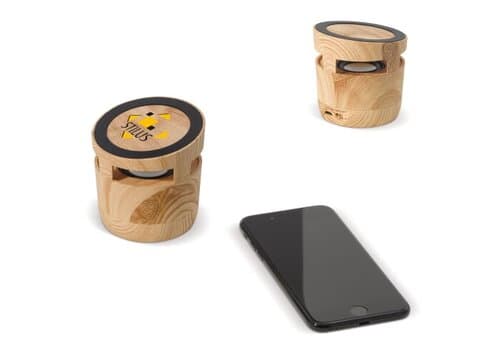 3W Lautsprecher in Holzoptik &amp; 5W Kabelloses Ladegerät