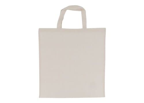 Tragetasche aus Baumwolle OEKO-TEX® 140g/m² 38x42cm kurze Henkel