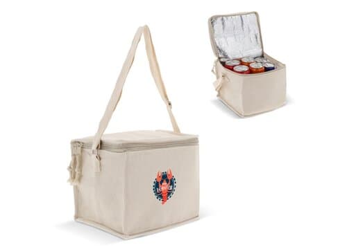 Kühltasche mit einer Ausssenhülle aus baumwolle 22x18x18cm