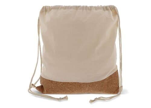 Kordelzugbeutel mit Korkelementen 38x41cm