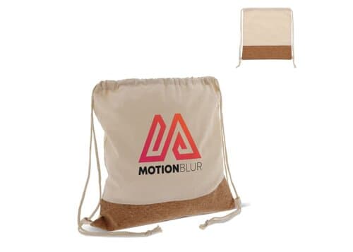 Kordelzugbeutel mit Korkelementen 38x41cm