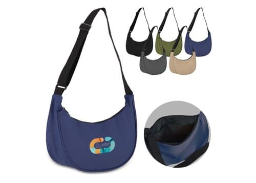 PU-beschichtete R-PET 600D Halbmond-Tragetasche