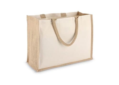 Jute-Baumwolle Tragetasche OEKO-TEX® 42,5 x 19 x 32cm 320g/m²