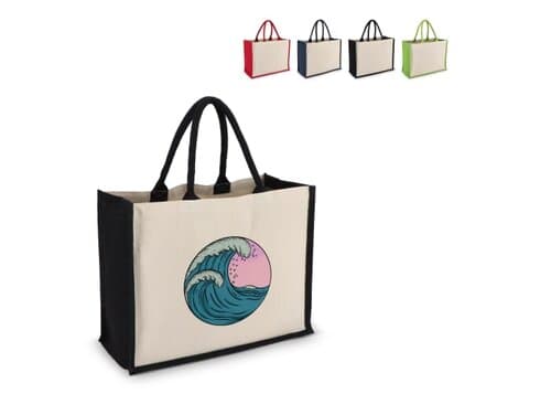 Jute-Baumwolle Tragetasche OEKO-TEX® 42,5 x 19 x 32cm 320g/m²