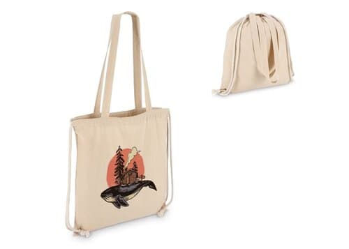 Baumwoll-Tragetasche mit Kordelzug OEKO-TEX® 38 x 42cm 140g/m²