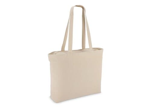 Baumwoll-Tragetasche mit Reißverschluss OEKO-TEX® 47 x 11 x 35cm 320g/m²