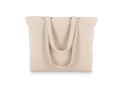 Baumwoll-Tragetasche mit Reißverschluss OEKO-TEX® 47 x 11 x 35cm 320g/m²