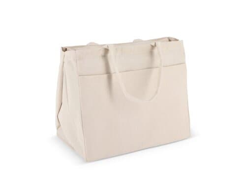 Baumwoll-Tragetasche mit Reißverschluss OEKO-TEX® 39 x 24 x 34cm 320g/m²