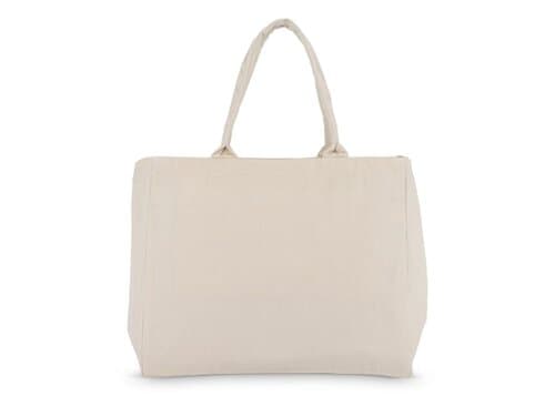 Baumwoll-Tragetasche mit Reißverschluss OEKO-TEX® 39 x 24 x 34cm 320g/m²