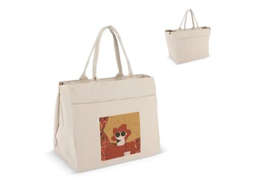 Baumwoll-Tragetasche mit Reißverschluss OEKO-TEX® 39 x 24 x 34cm 320g/m²