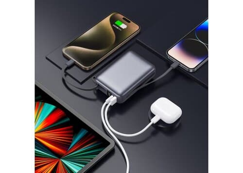 Nova Powerbank 22,5 W Power Delivery mit integrierten Kabeln 20000 mAh