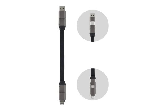 Multifunktionales 4-in-1 Kabel OTG Schlüsselanhänger Größe 60 W