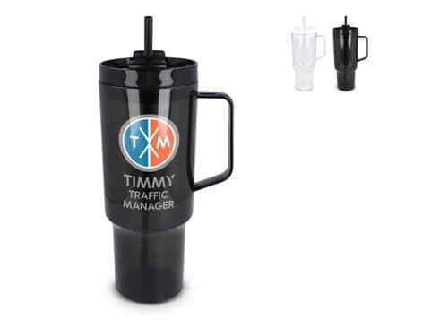 Miami Becher mit Henkel transparent 1,2 l R-PET