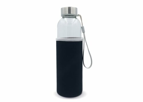 Trinkflasche aus Glas mit Neoprenhülle 500ml